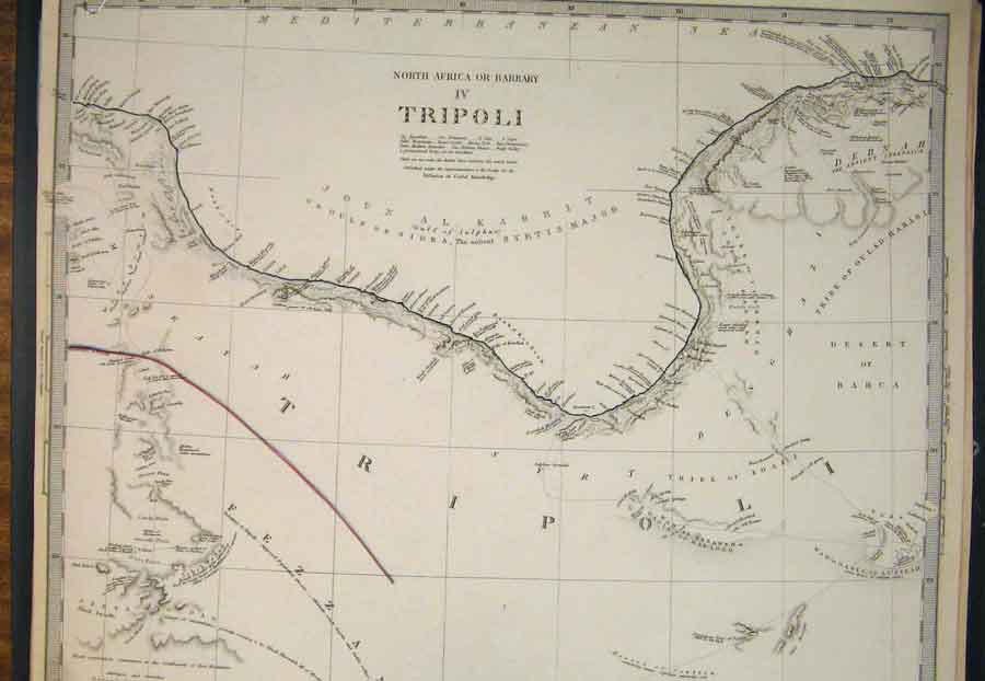 Old Antique Print North Africa Barbary Tripoli Map Maps Geographical Art