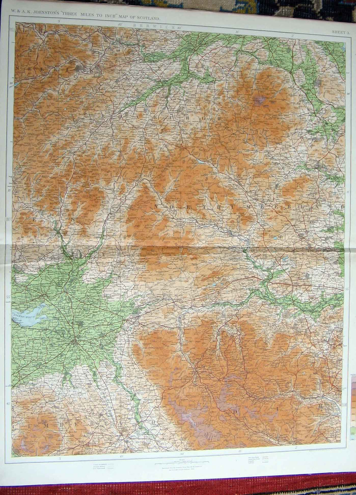 Original Old Antique Print Ref.65 Scotland Geographical Map Maps