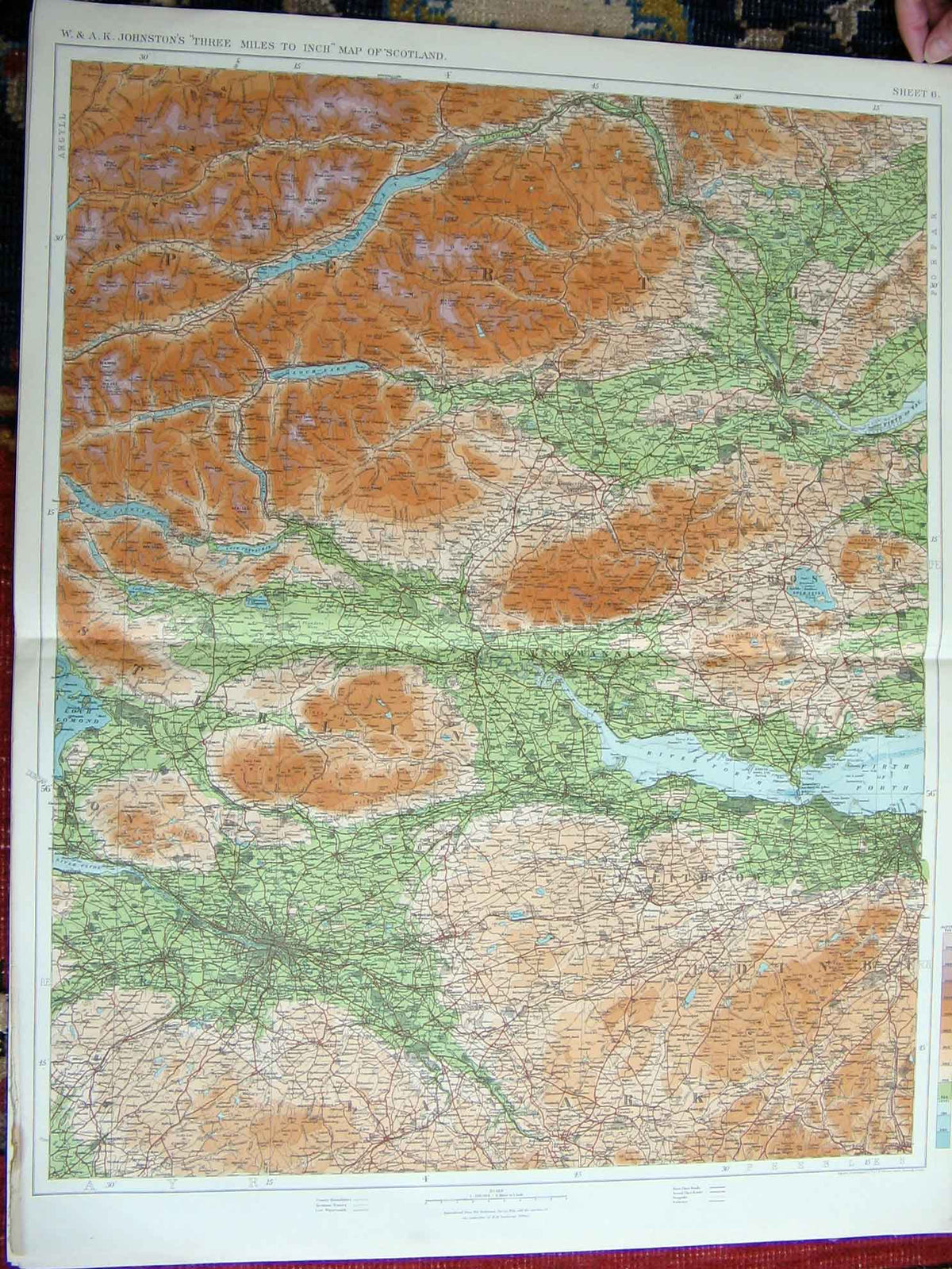 Original Old Antique Print Ref.67 Scotland Geographical Map Maps