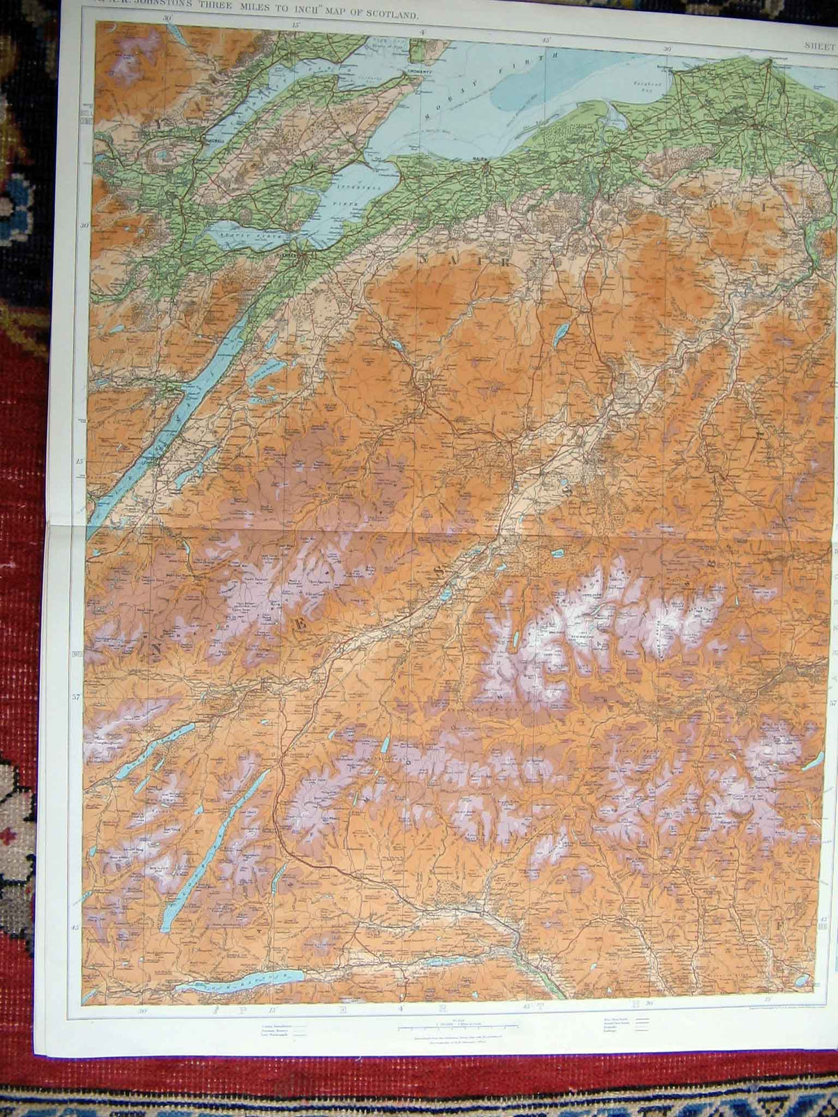 Original Old Antique Print Ref.70 Scotland Geographical Map Maps