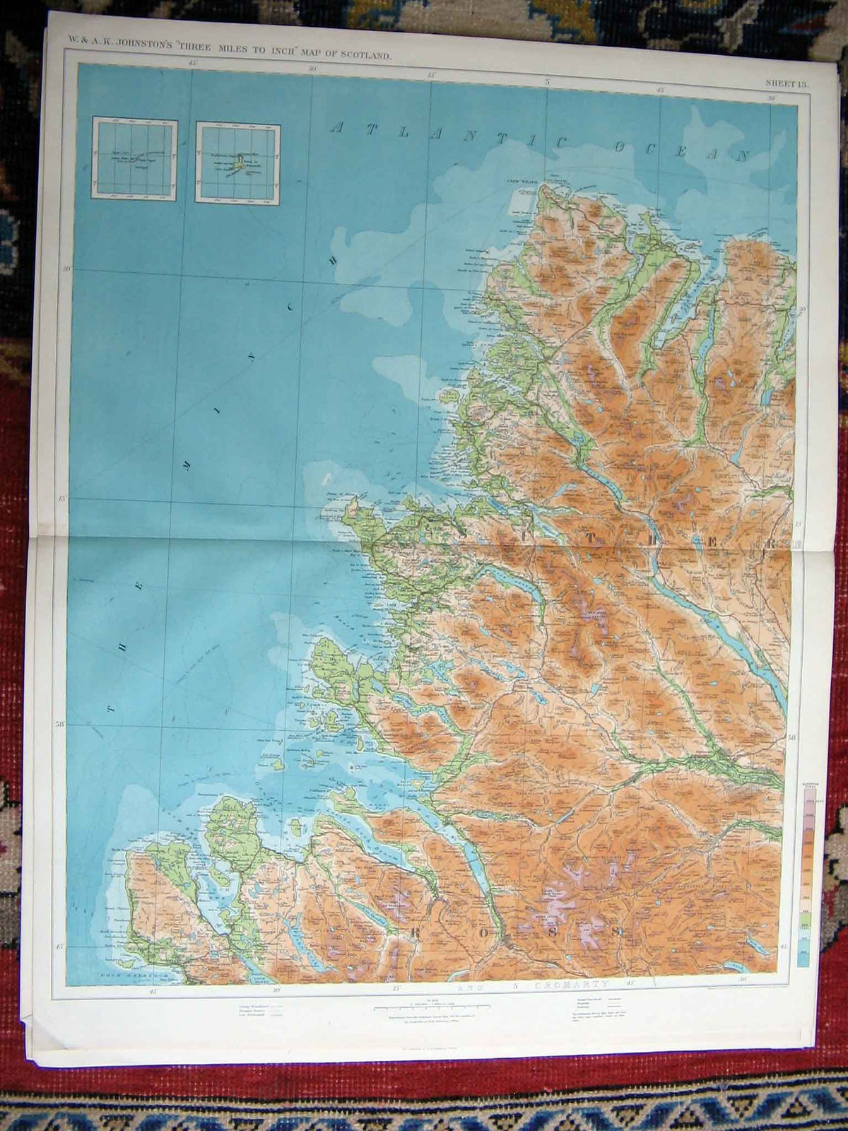 Original Old Antique Print Scotland Color Geographical Map Maps