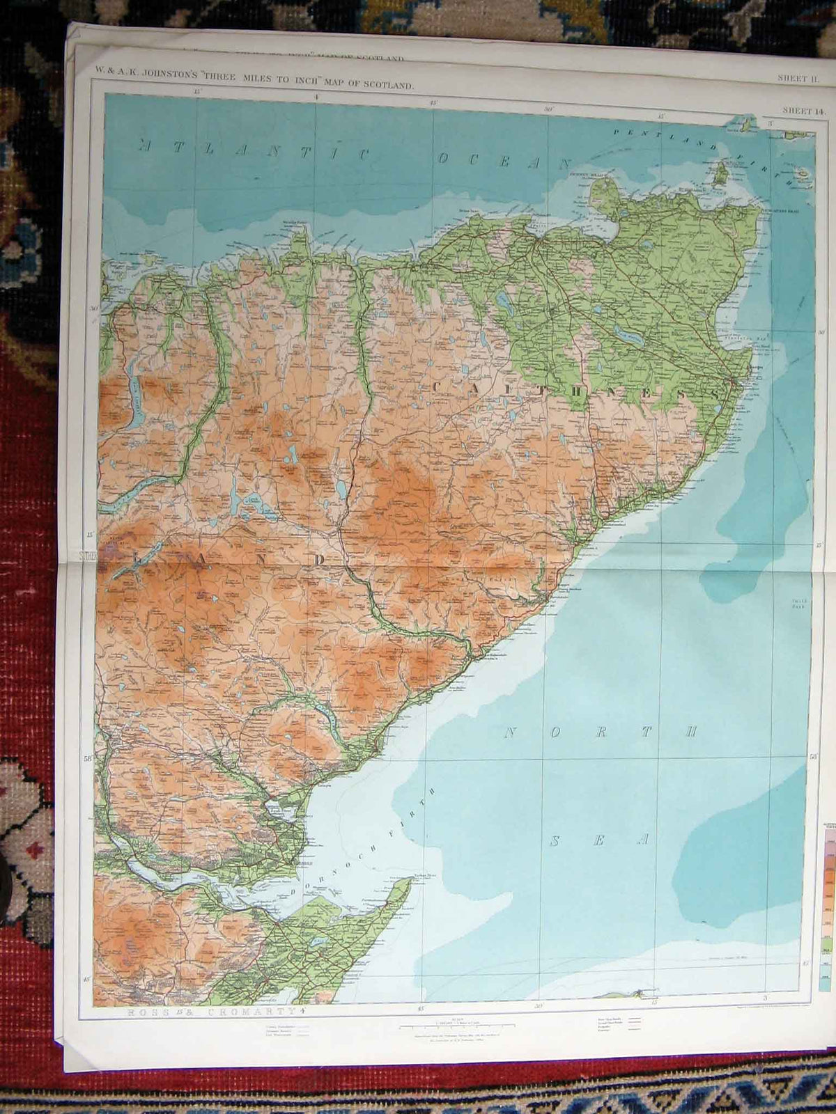 Original Old Antique Print Ref.71 Scotland Geographical Map Maps