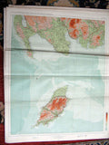 Original Old Antique Print England Isles Wales Geographical Map Maps