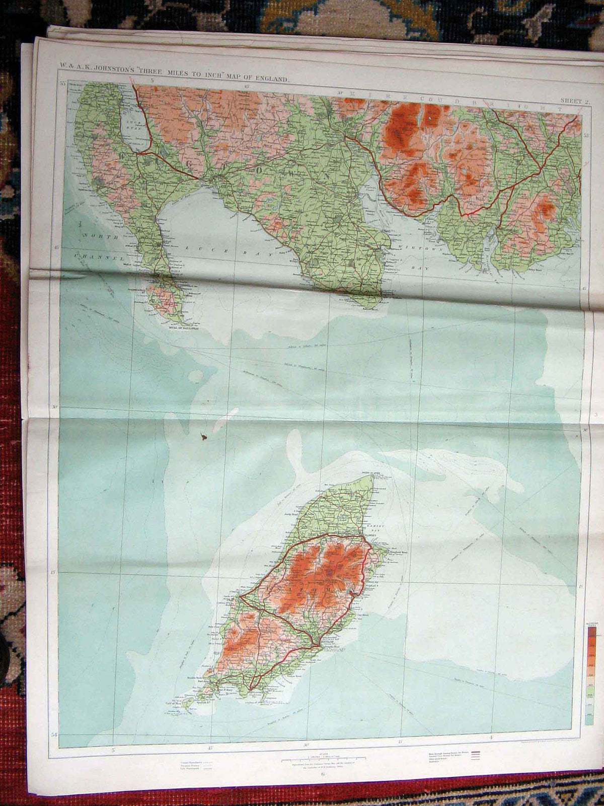 Original Old Antique Print England Isles Wales Geographical Map Maps