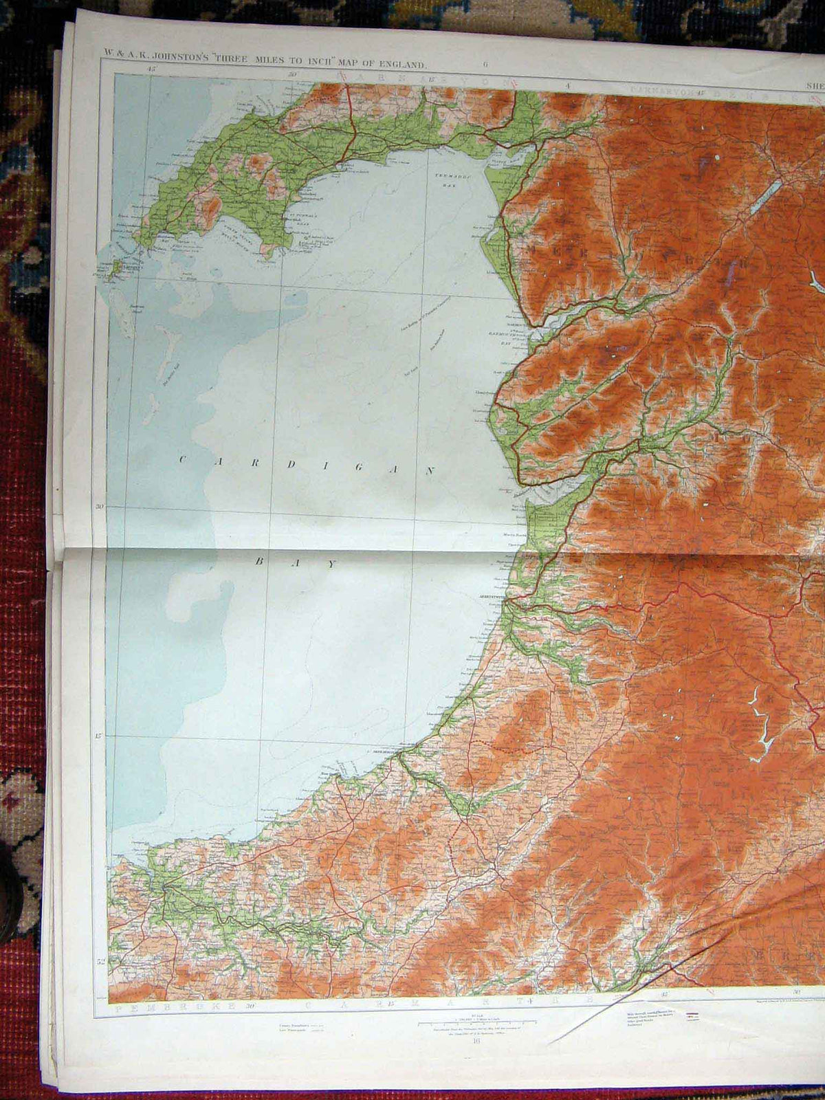 Original Old Antique Print Ref.75 England Wales Geographical Map Maps C1910