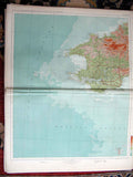 Original Old Antique Print St Goerge Channel British Geographical Map Maps