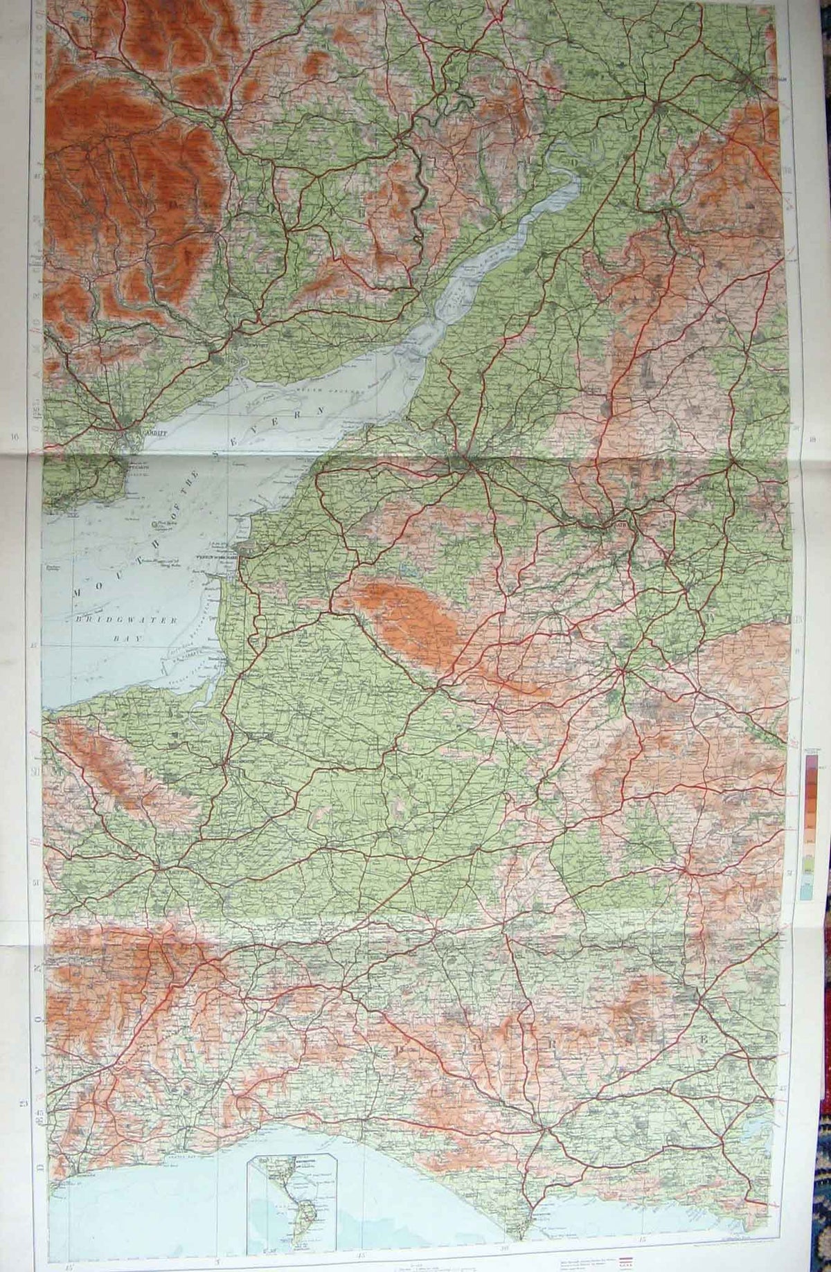 Original Old Antique Print England Wales Geographical Map Maps 1910 20th Century
