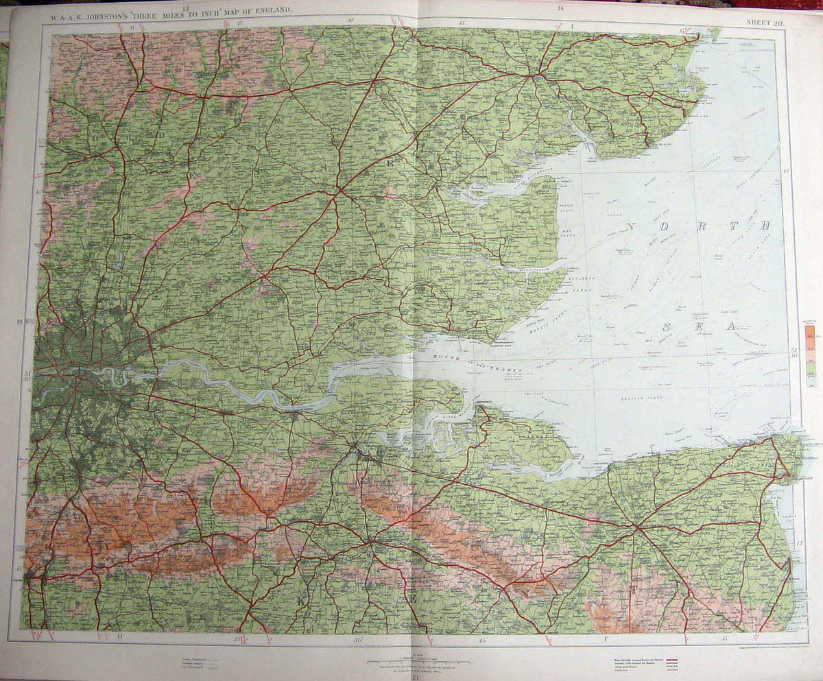 Original Old Antique Print Ref.78 England Wales Geographical Map Maps C1910