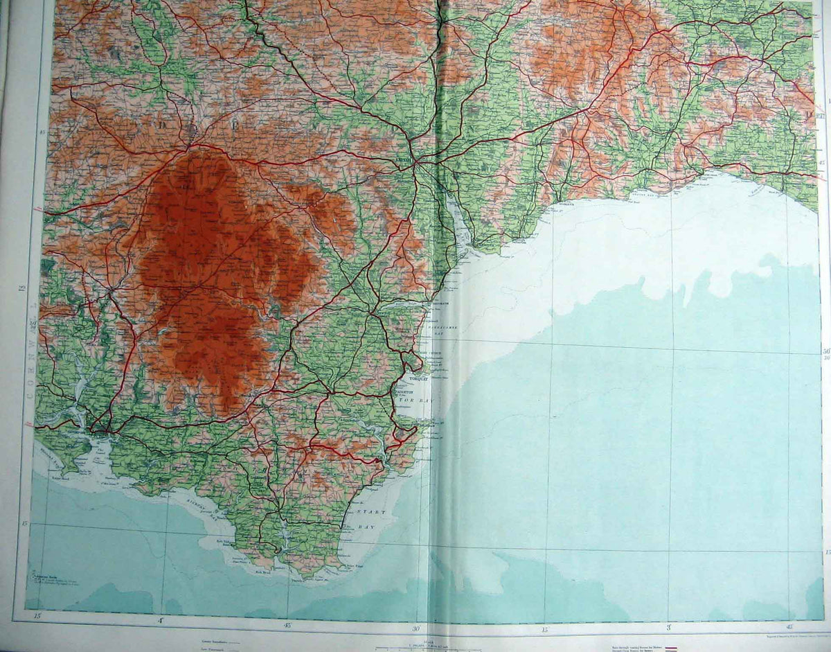 Original Old Antique Print South East England Geographical Map Maps