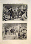 Original Old Antique Print Burglars Fancy Dress Ball Hopkins Fine Art 1898 19th