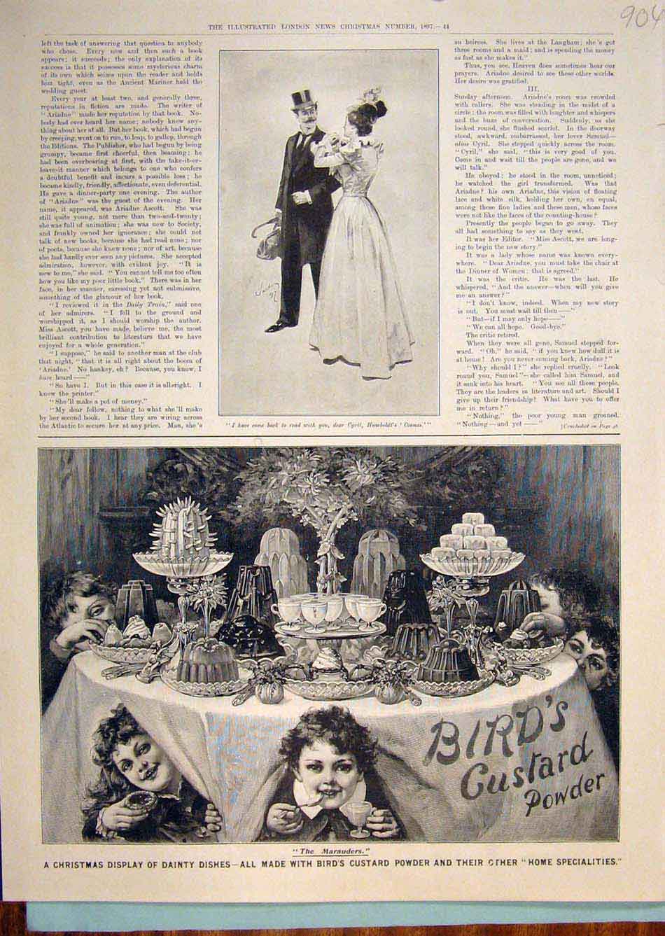 Original Old Antique Print Advert Advertisement Bird'S Custard Powder Christmas