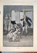 Original Old Antique Print Cox Hoax Ladies Man Game Surprise Naumann 1890 19th