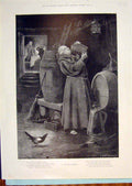 Original Old Antique Print Mission Bonacord Monk Abbot Magpie Edwards Fine Art