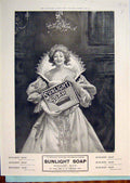 Original Old Antique Print Sunlight Soap Advert Advertisement First Aid Elliman