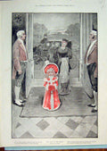 Original Old Antique Print Sauber Lady Manor Wooed Man Men Cavalier Fine Art