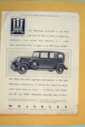 Old Vintage Print Car Cars Advert Adverts Advertising Wolseley Motor 1933 20th