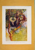 Original Old Antique Print Group Macaques Monkeys Color Fine Art