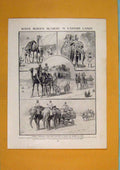 Original Old Antique Print Man Burden Bearers Eastern Land Fine Art