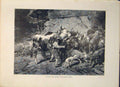 Original Old Antique Print Flocks Herds Home Fine Swiss Art Switzerland