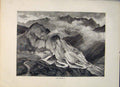 Original Old Antique Print Val Tremola Fine Art Switzerland Swis