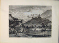 Original Old Antique Print Bellinzona Swiss Fine Art Switzerland