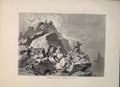 Original Old Antique Print Tourists Pic Darzinol Valais Switzerland