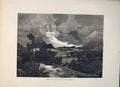 Original Old Antique Print Storm Valley Rhone Switzerland Fine Art Swiss