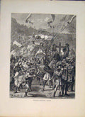 Original Old Antique Print Festival Vevey Switzerland Art