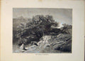 Original Old Antique Print Fine Art Switzerland Valley Haslithal
