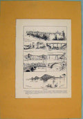 Original Old Antique Print Bridge Bridges Waterloo Tubular Kentucky London