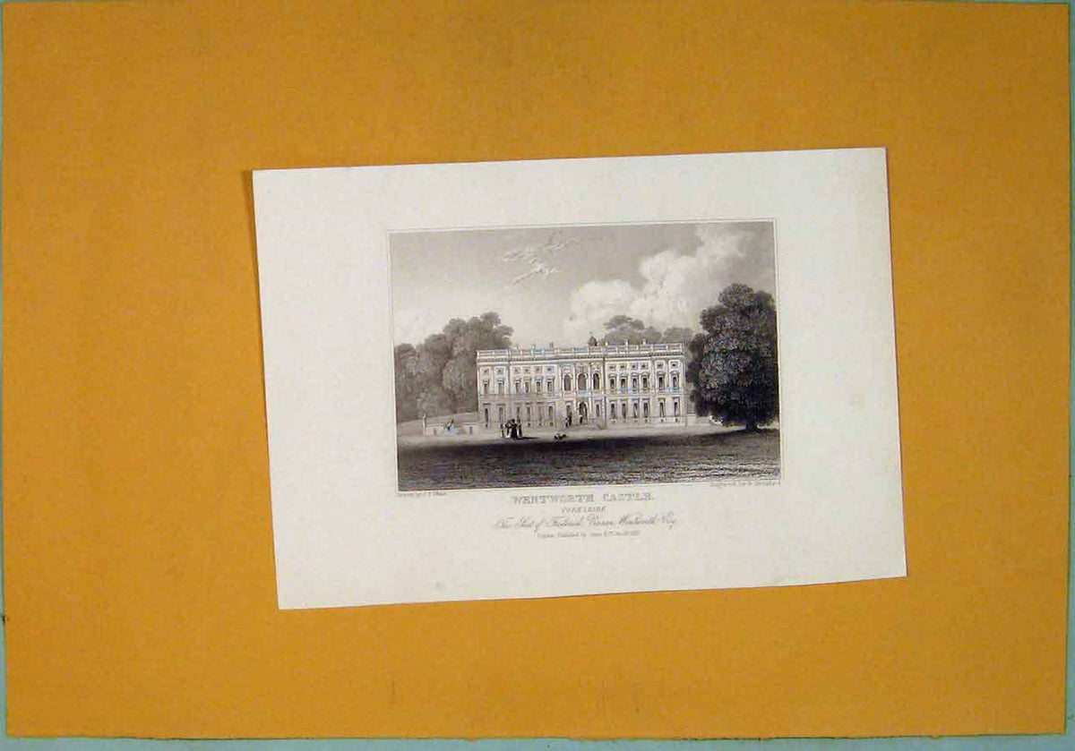 Original Old Antique Print Ref.82 Wentworth Castle Yorkshire