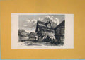 Original Old Antique Print Parsonage St Peterszell Switzerland Fine Art