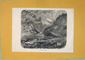 Original Old Antique Print Fine Art Lake Kloenthal Switzerland