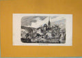 Original Old Antique Print Switzerland Nydeck Bridge Lake City Town