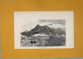 Original Old Antique Print Rgig Lucerne Mountain Lake Switzerland C1878 19th