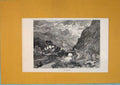 Old Antique Print St Maurice Mountain Village Town City Switzerland 1878 19th