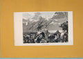 Original Old Antique Print Harbour Vevey Boat Switzerland Fine Art