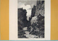 Original Old Antique Print Gorge Ticino Ariolo Moutain River Switzerland