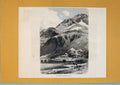 Original Old Antique Print Piz Badus Lake Toma Deer Mountain Switzerland