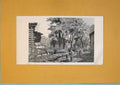 Original Old Antique Print Somvix Switzerland Fine Art Town Swiss
