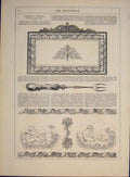 Original Old Antique Print Designs Phantascope Lightstand Engravings Art