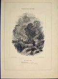 Original Old Antique Print Craggy Wild Wordsworth Engravings Green