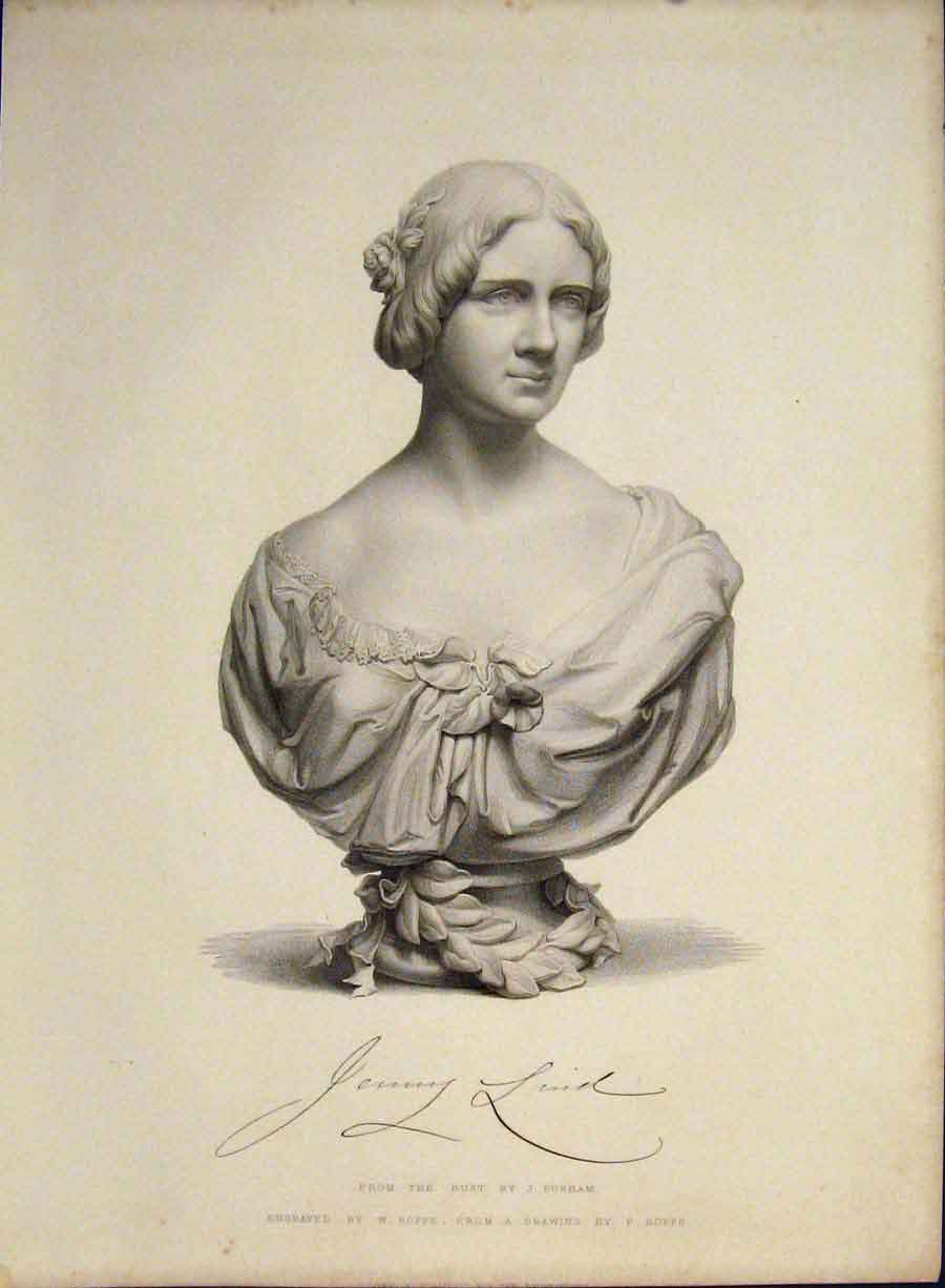 Original Old Antique Print Portrait Engravings Jenny Luier Roffe