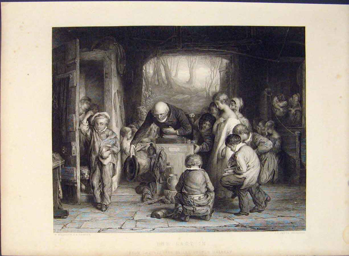 Original Old Antique Print Last In Painting Engraving C1850 Fine Art Victorian