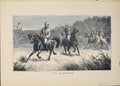 Original Old Antique Print Spear Spears Horse Ride Rider Riders