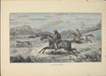 Original Old Antique Print Leopard Leopards Horse Horses Hunting Hunt Hunter