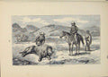 Original Old Antique Print Hunter Hunted Hunting Lion Lions Horse Horses