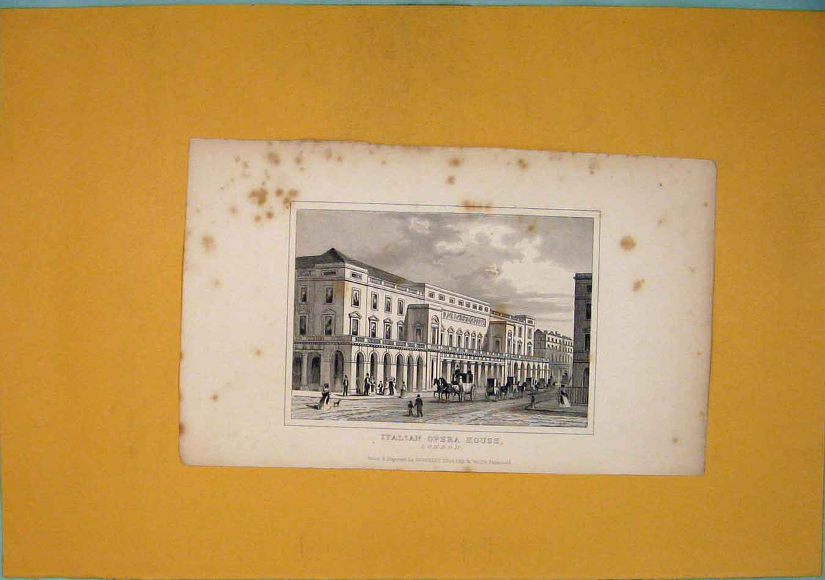 Original Old Antique Print Italian Opera House London Fine Art