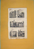 Original Old Antique Print House Lords Kings Entrance Westminster Commons Chapel