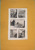 Old Antique Print Whittington College Arthur'S Club House British Museum